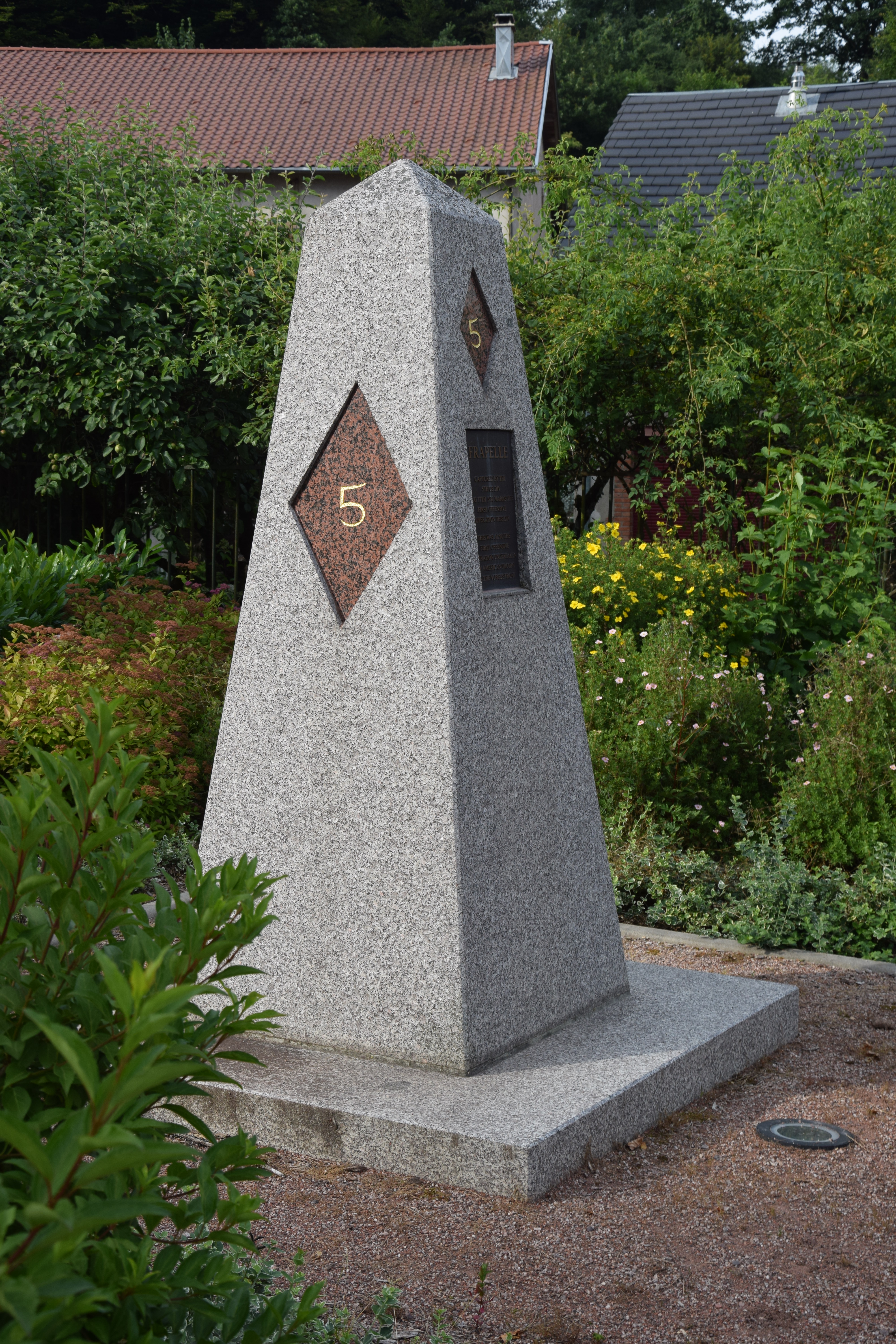 WWI Monument to the 5th ID in the village of Frapelle, Vosges Mountains, France