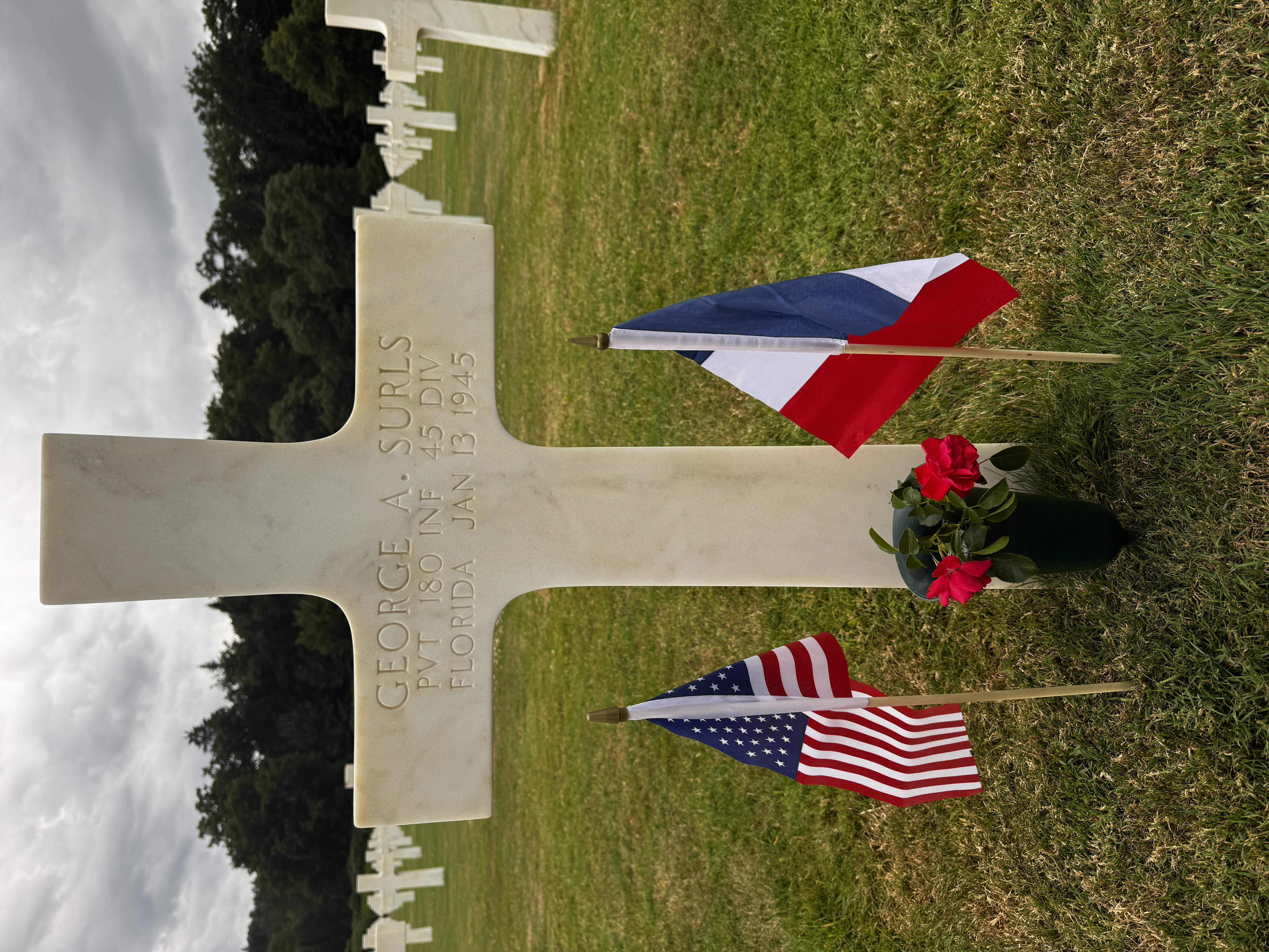 George Surls's Headstone at Epinal Cemetery