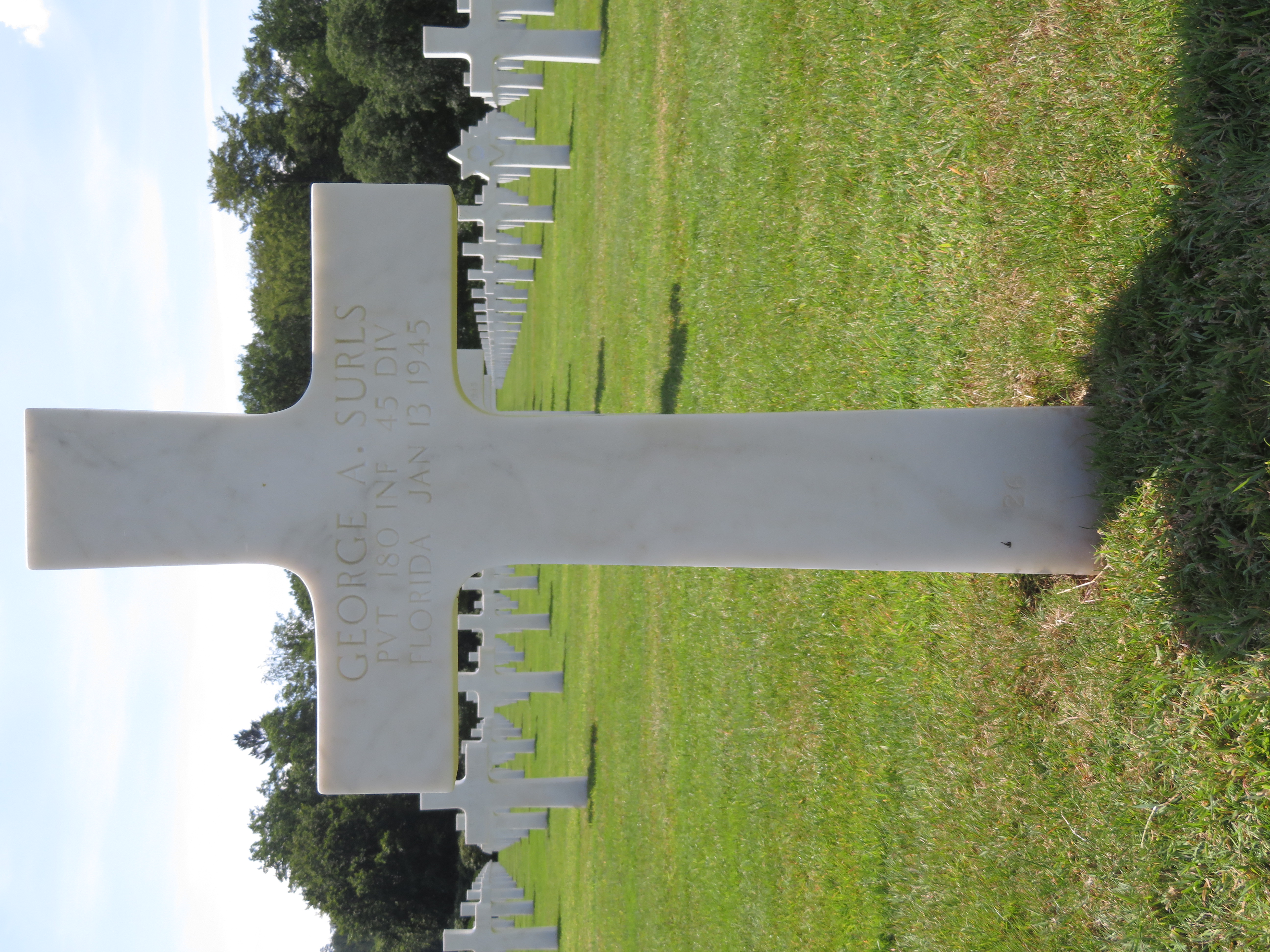 Surls' Headstone at Epinal American Cemetery